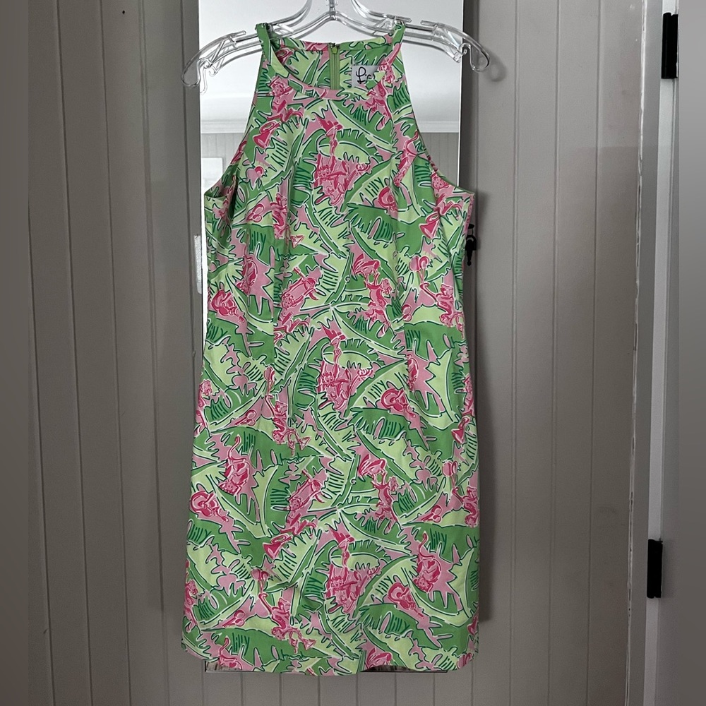 Musical monkey Lilly Pulitzer Vintage sleeveless preppy dress shift classic nwot